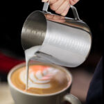 Black stainless steel milk frothing pitcher - Image 2