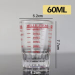 Red scale 60ml measuring shot glass